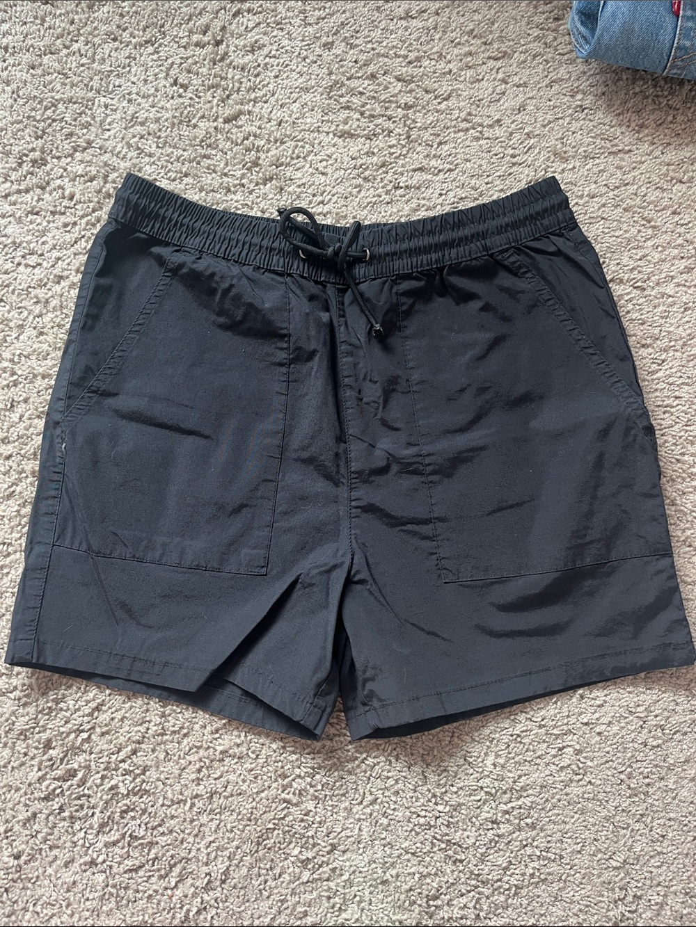 PacSun Black Men's Swim Trunks with Drawstring Waist